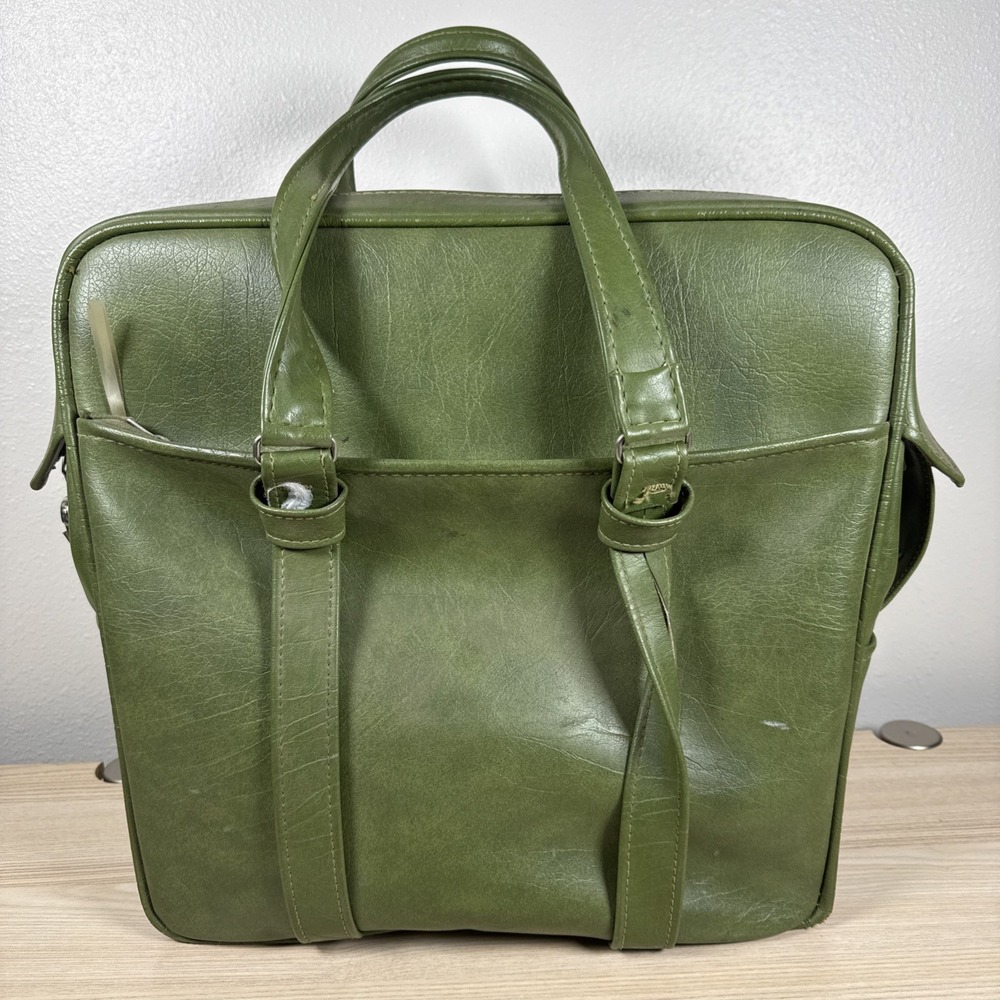 70s Vtg Fixable Samsonite Silhouette Weekender Bag Travel Luggage Avocado Green